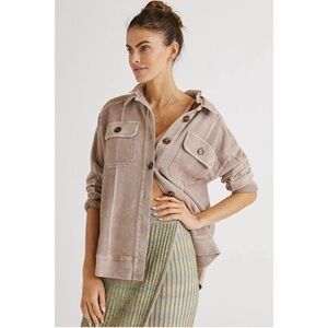 {NOT FOR SALE} Anthropologie Pilcro Relaxed Shirt Jacket Shacket Sand Size S